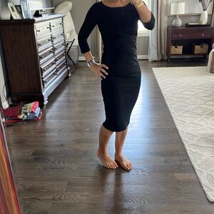 James Perse midi black dress cotton